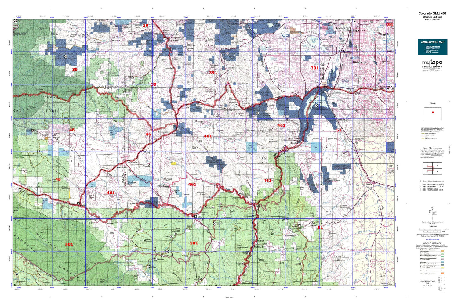 Colorado GMU 461 Map Image