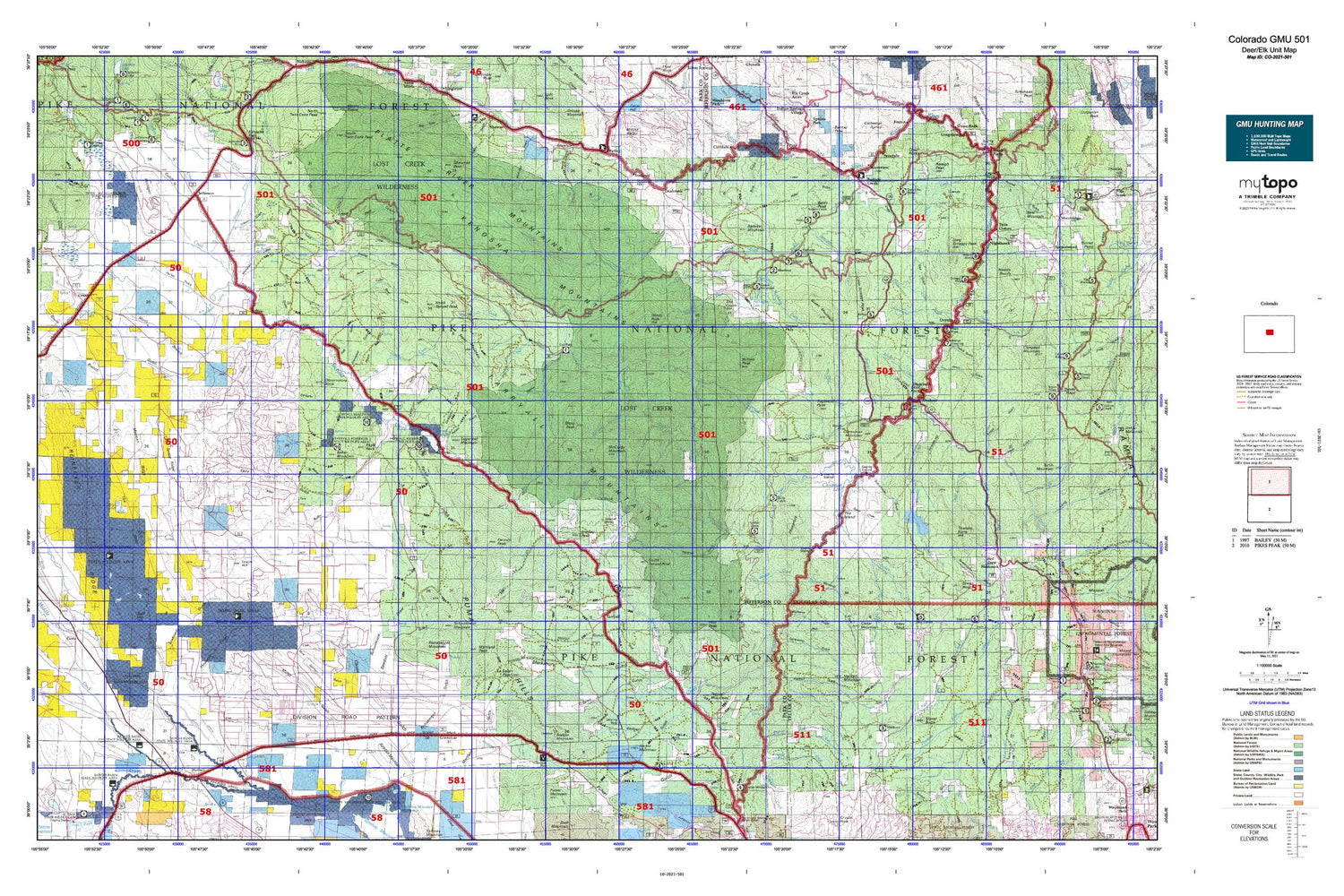 Colorado GMU 501 Map Image