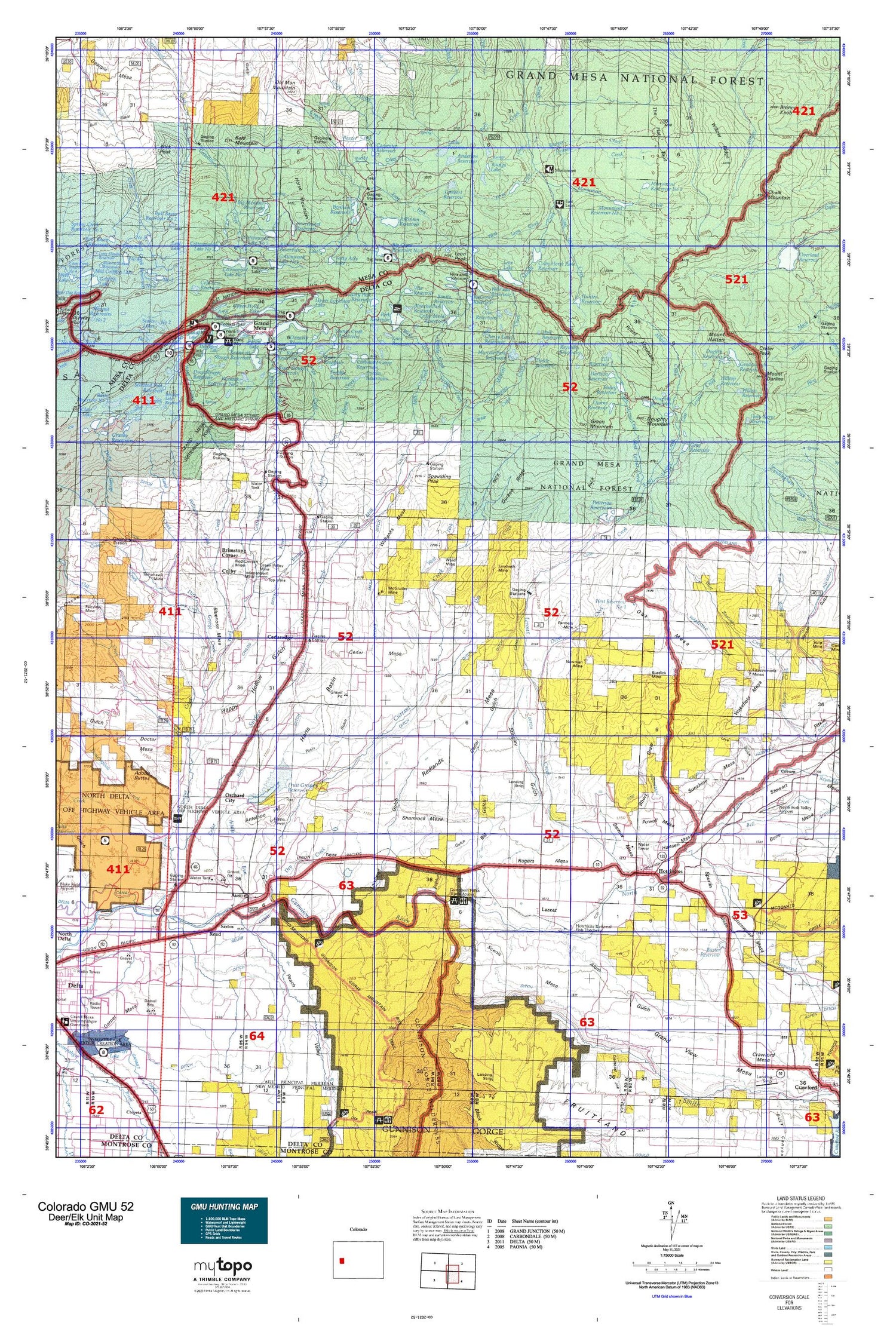 Colorado GMU 52 Map Image