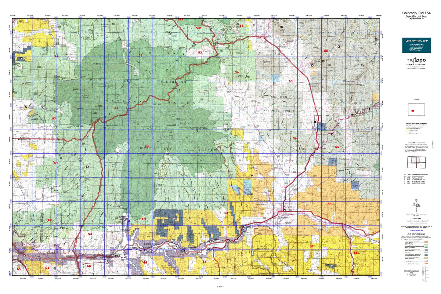Colorado GMU 54 Map Image