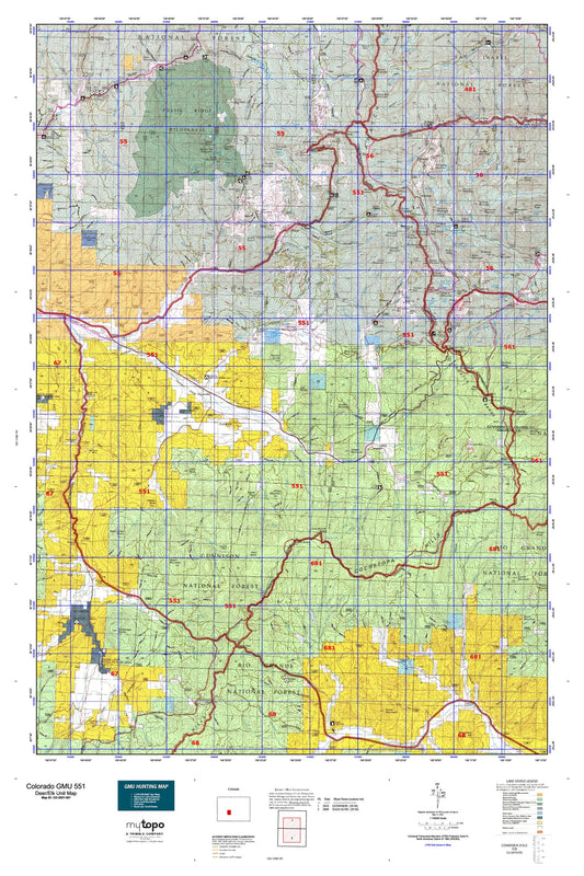 Colorado GMU 551 Map Image