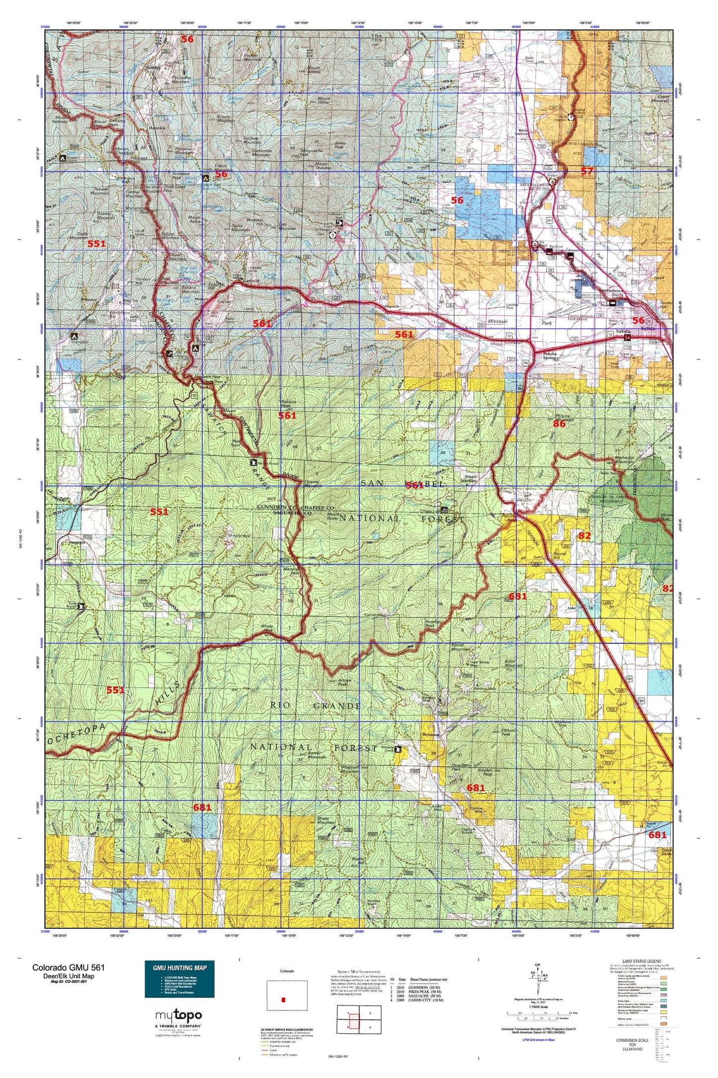 Colorado GMU 561 Map Image
