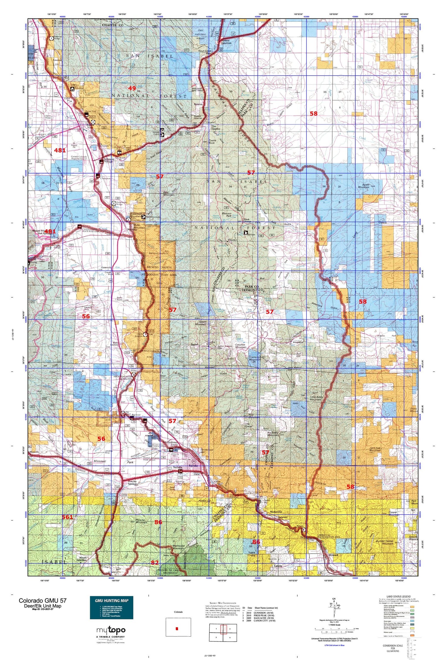 Colorado GMU 57 Map Image