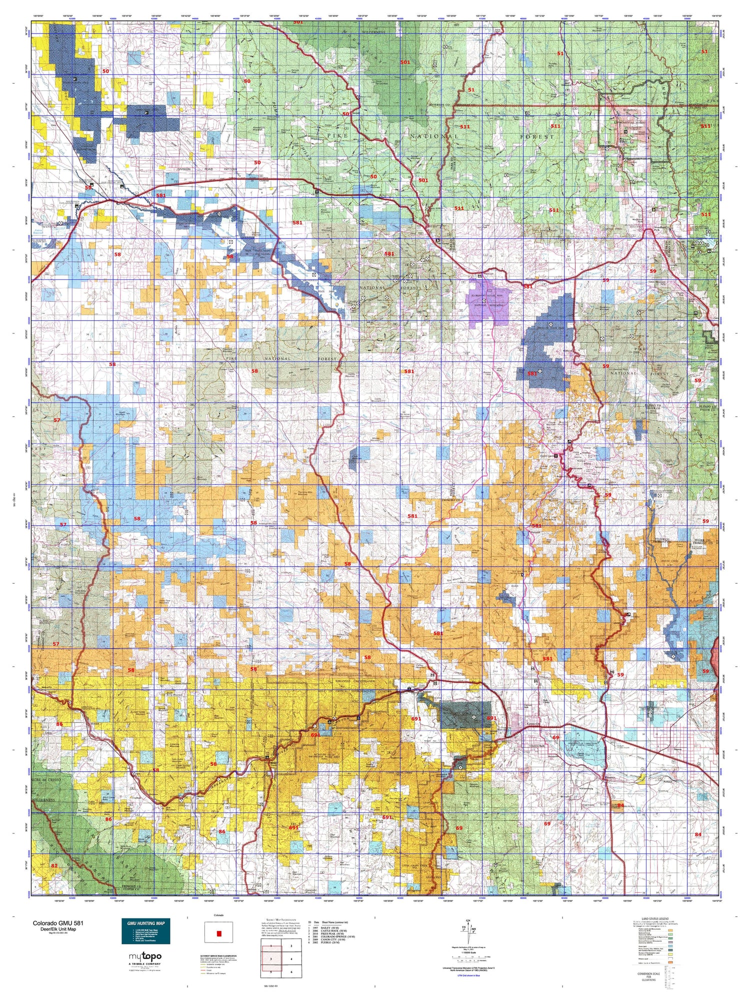 Colorado GMU 581 Map Image