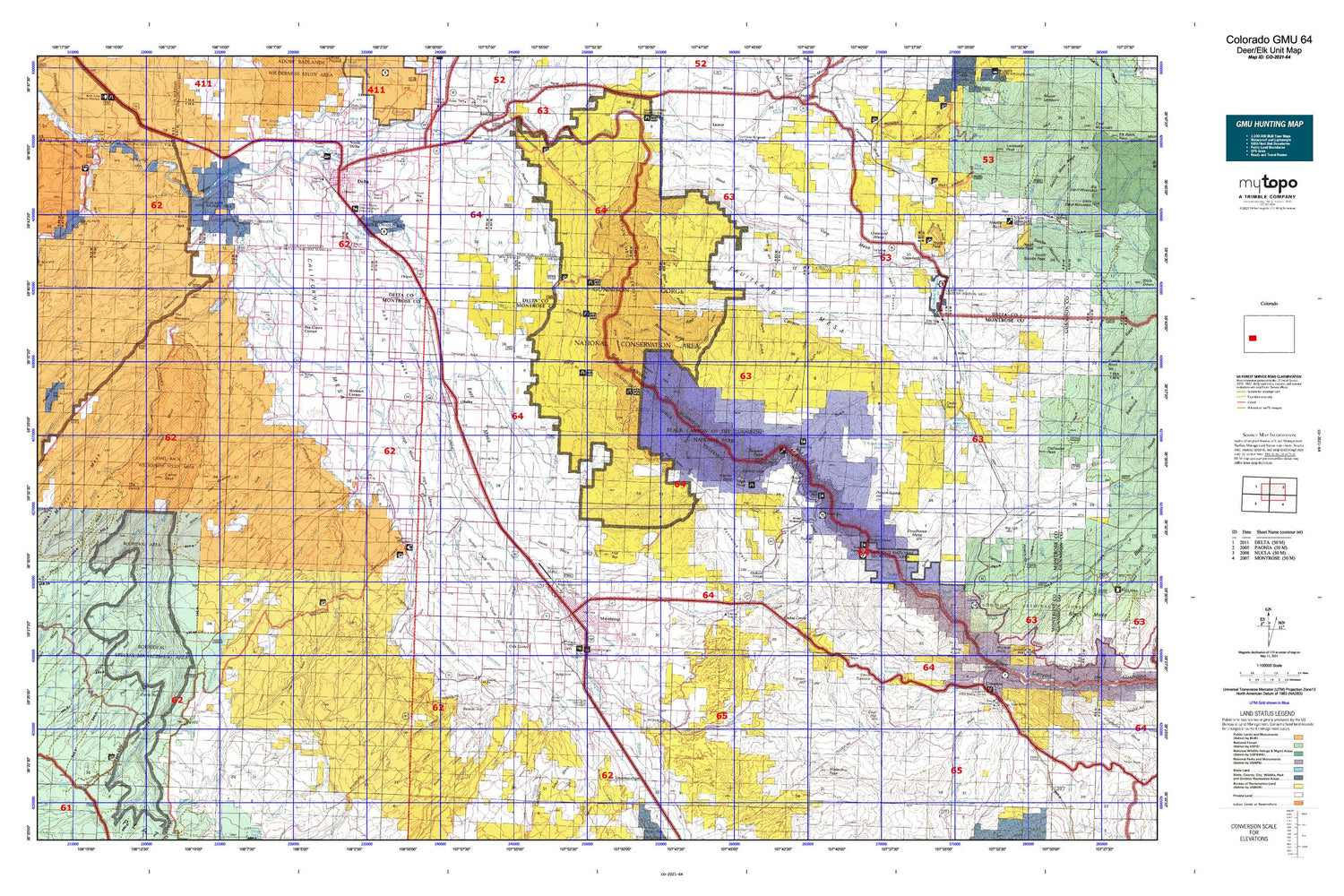 Colorado GMU 64 Map Image