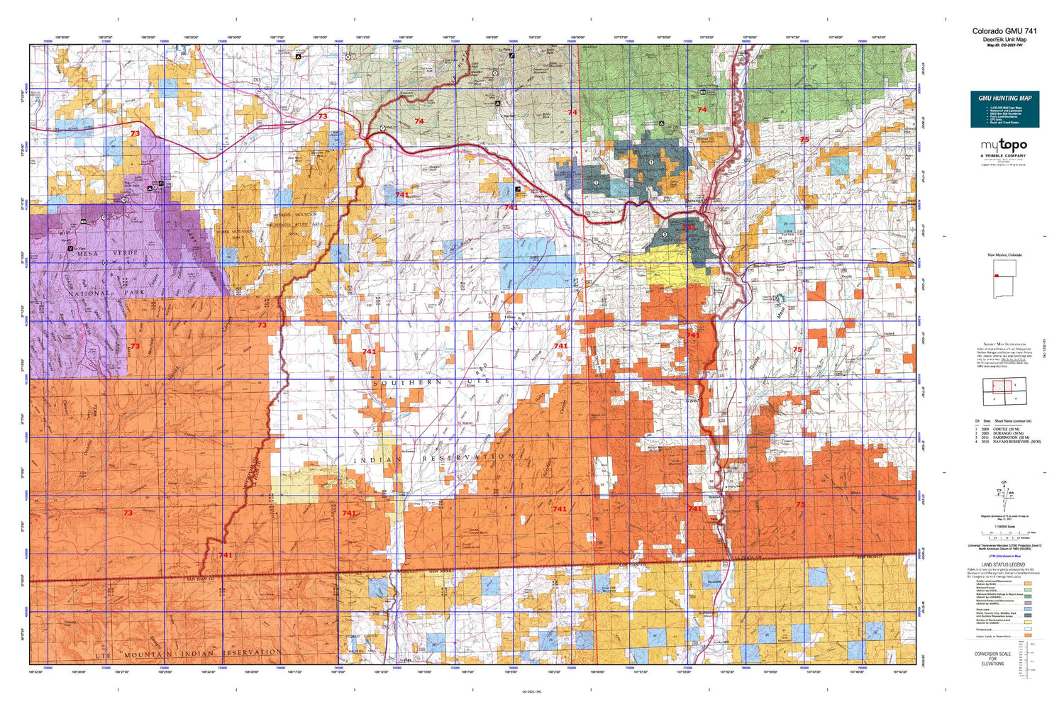 Colorado GMU 741 Map Image