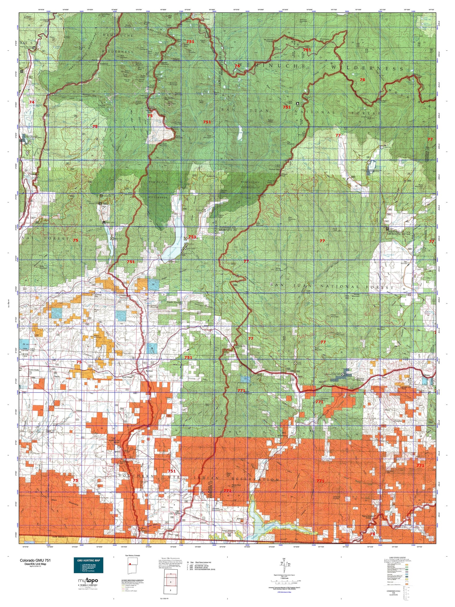 Colorado GMU 751 Map Image