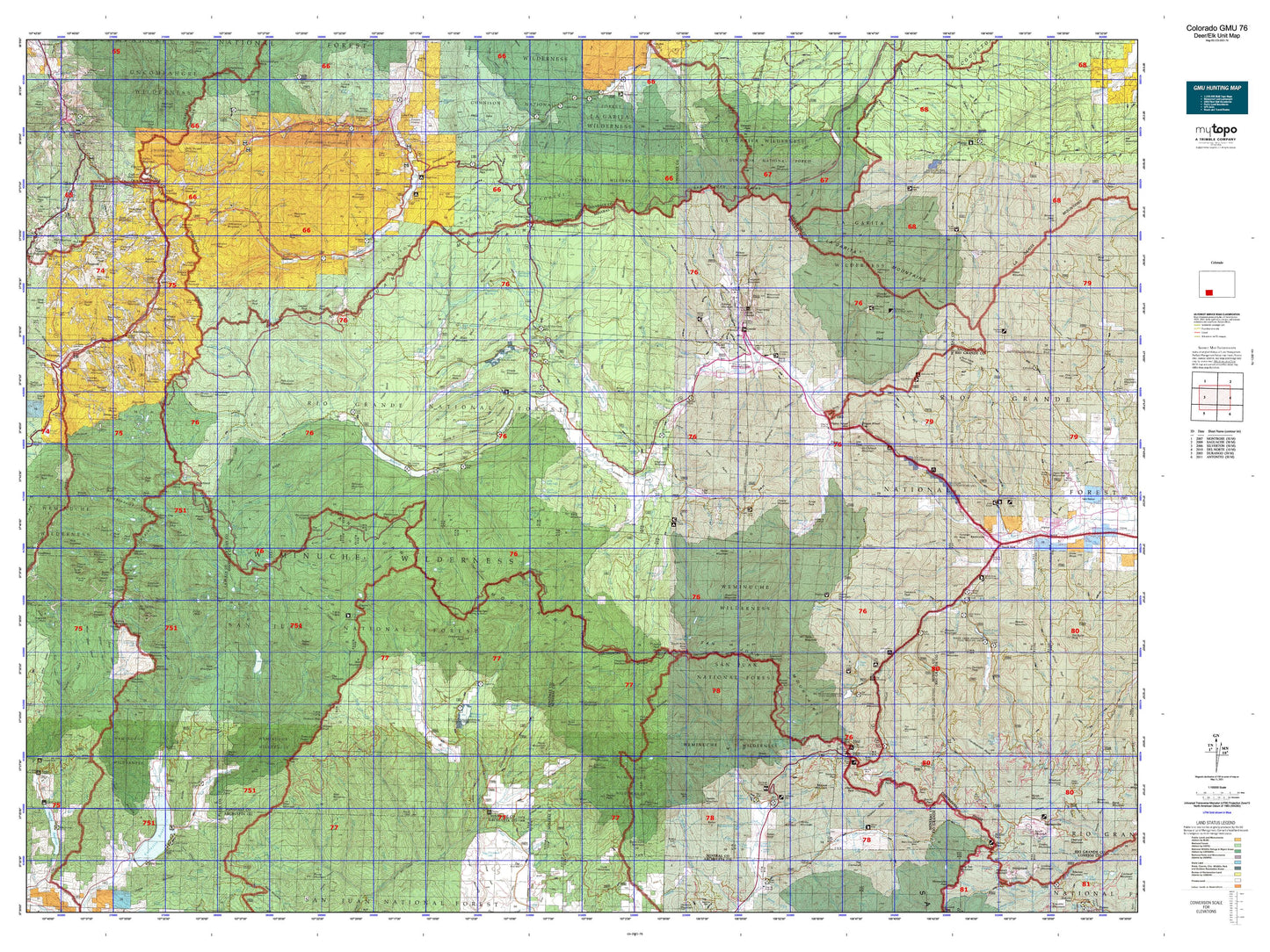 Colorado GMU 76 Map Image