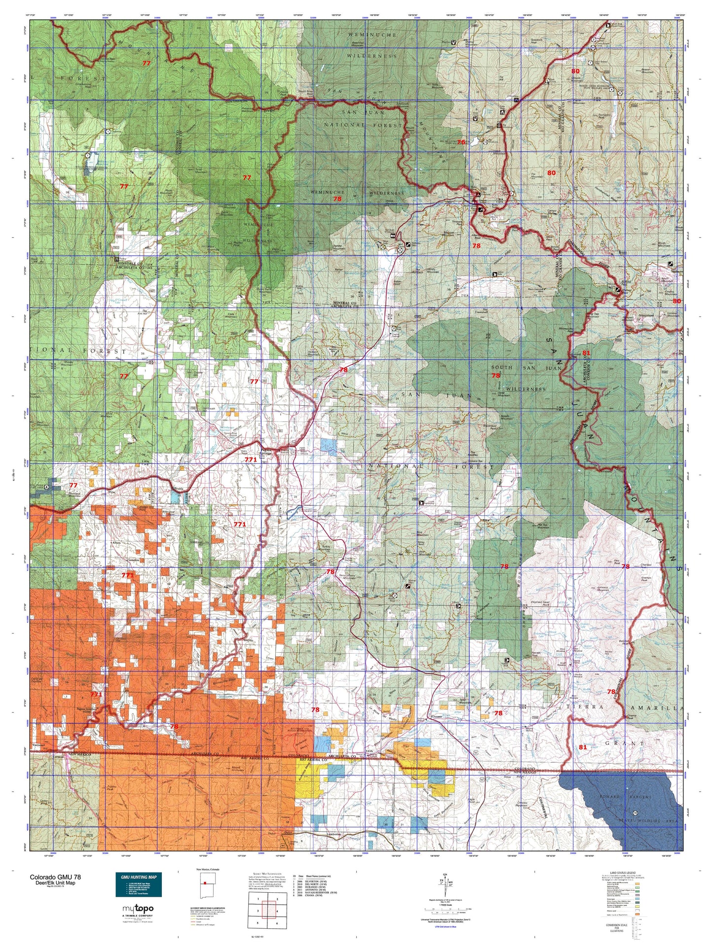 Colorado GMU 78 Map Image