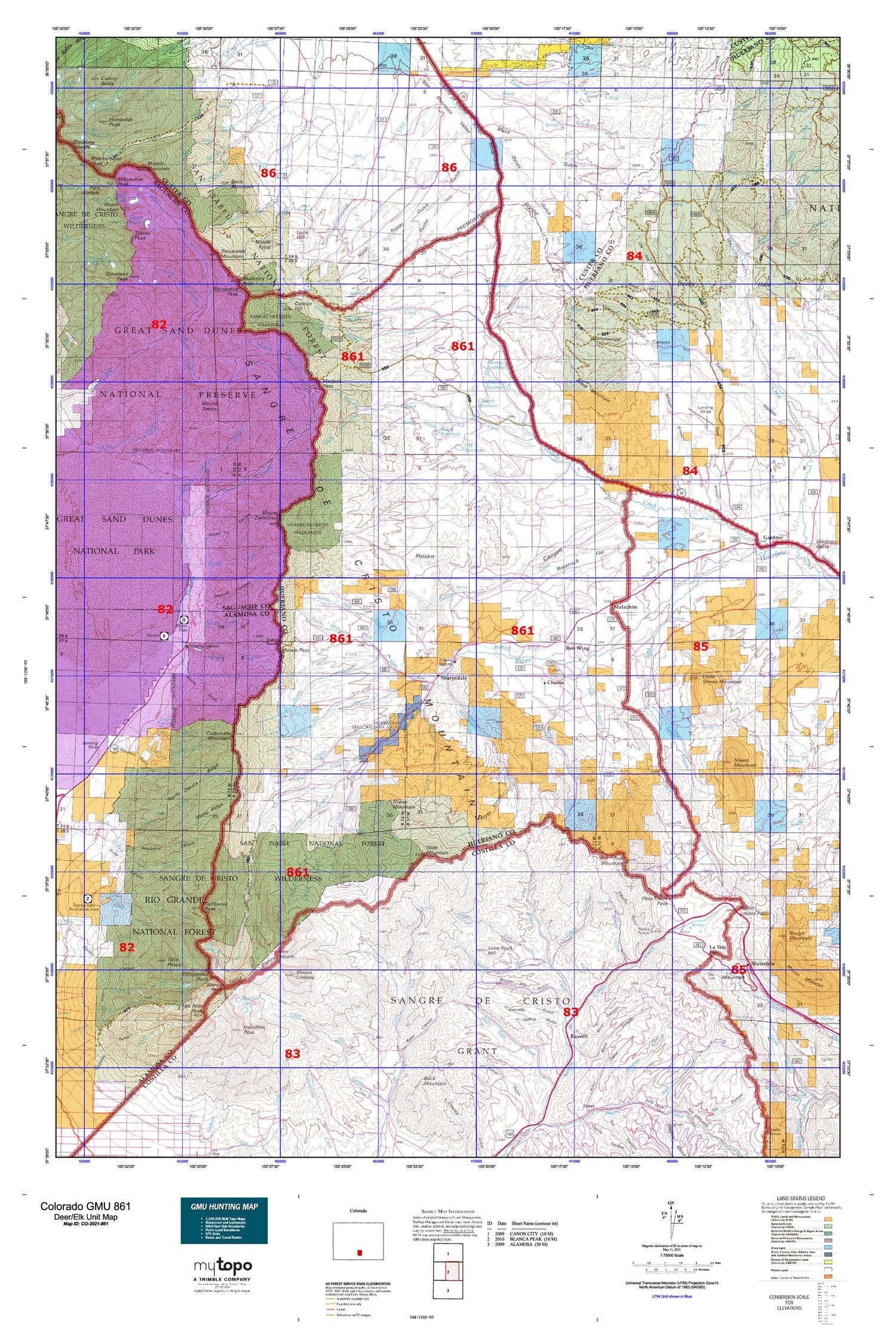Colorado GMU 861 Map Image