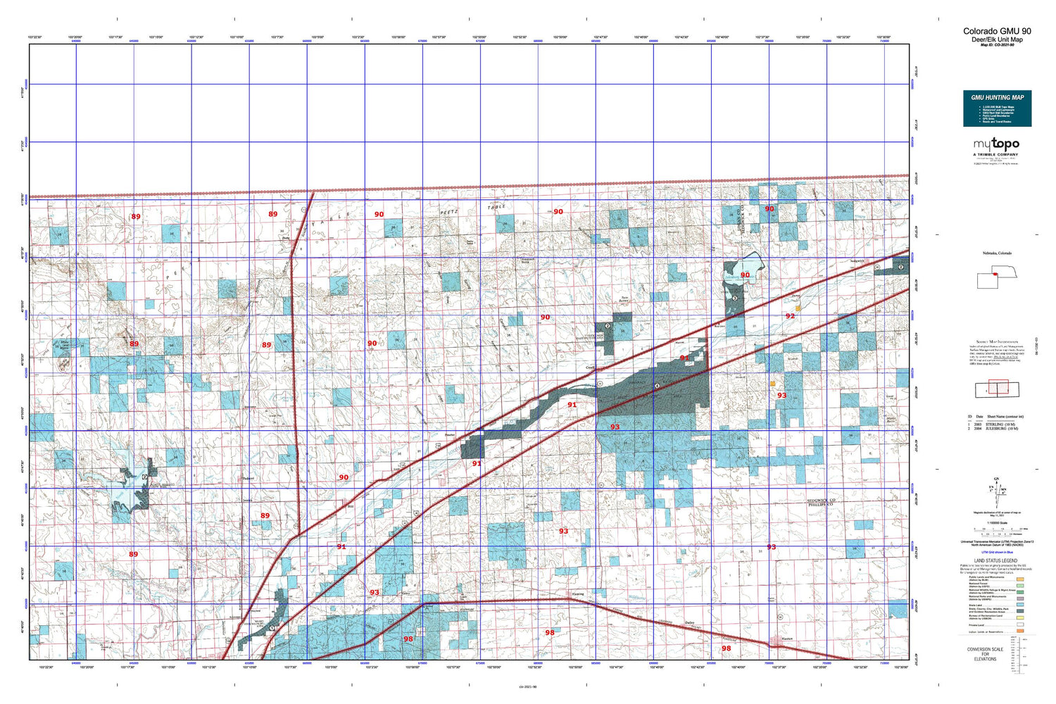 Colorado GMU 90 Map Image