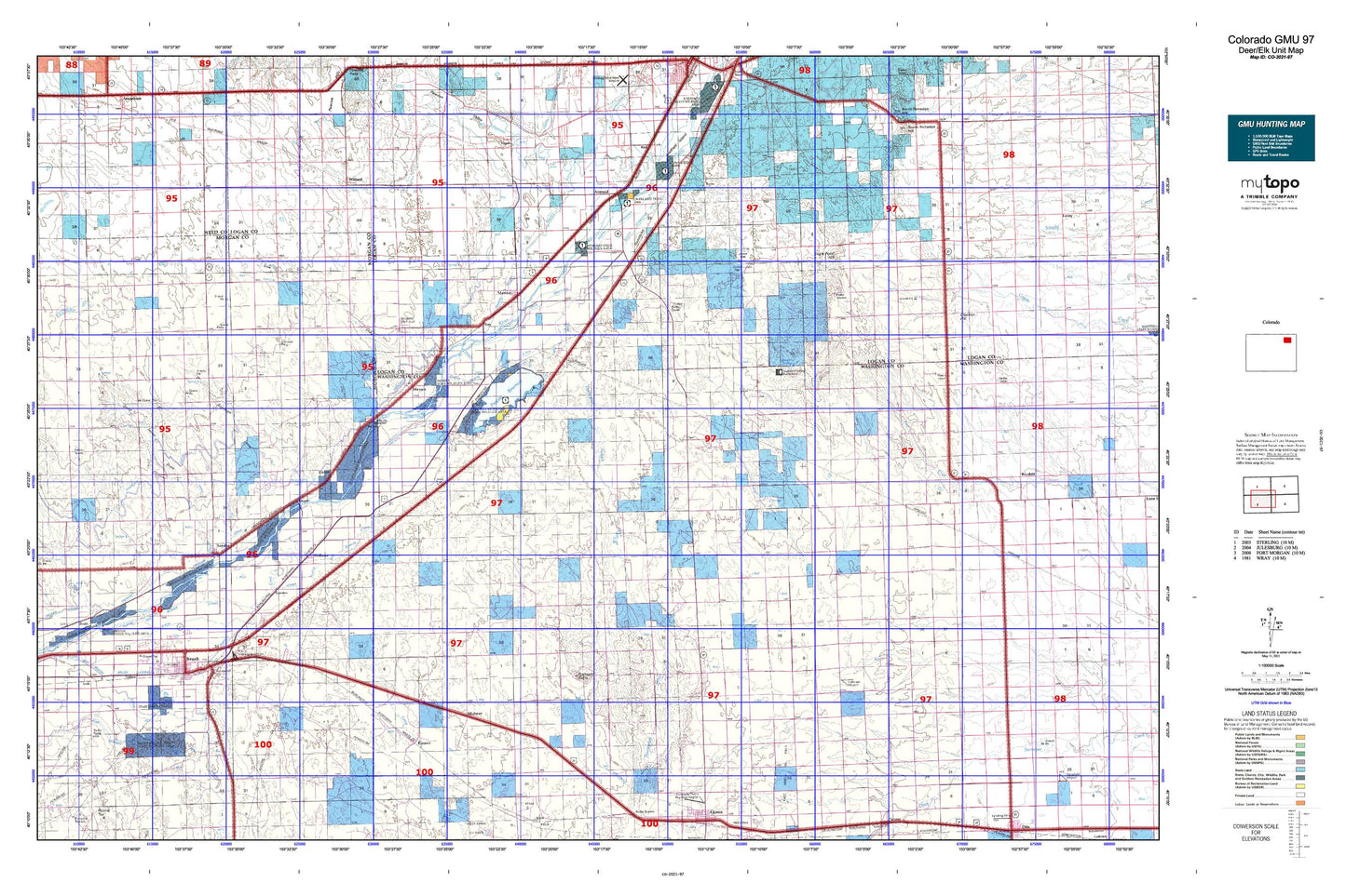 Colorado GMU 97 Map Image