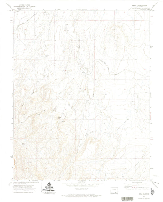 Classic USGS Abeyta Colorado 7.5'x7.5' Topo Map Image