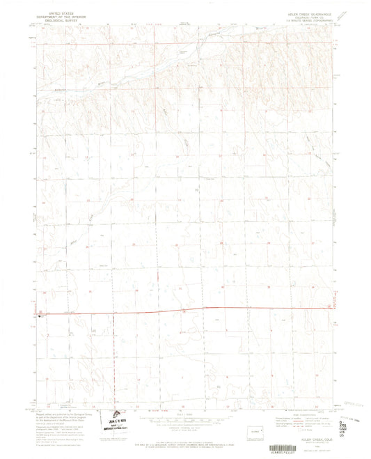 Classic USGS Adler Creek Colorado 7.5'x7.5' Topo Map Image