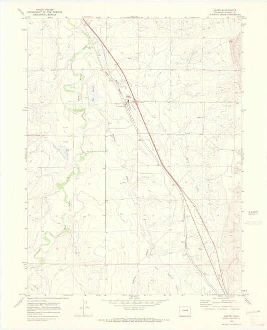 Classic USGS Agate Colorado 7.5'x7.5' Topo Map Image