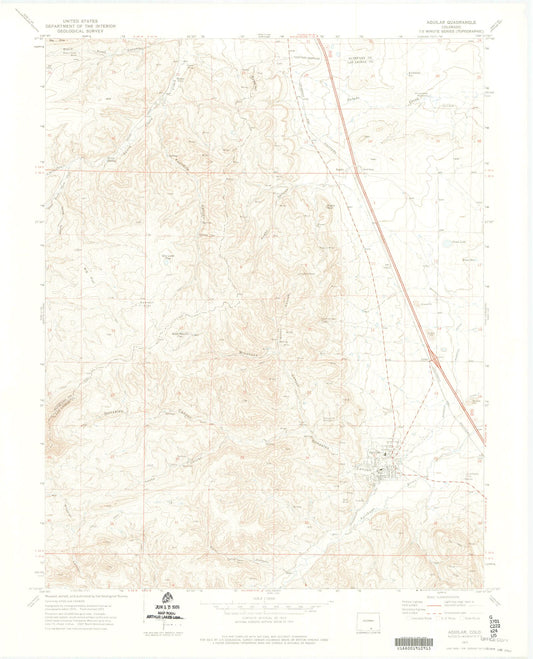 Classic USGS Aguilar Colorado 7.5'x7.5' Topo Map Image