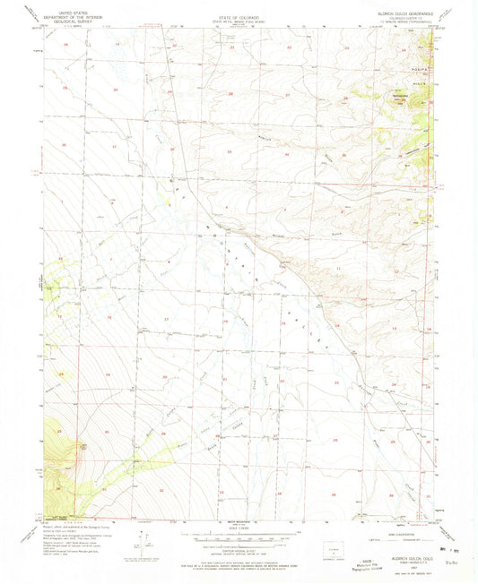 Classic USGS Aldrich Gulch Colorado 7.5'x7.5' Topo Map Image