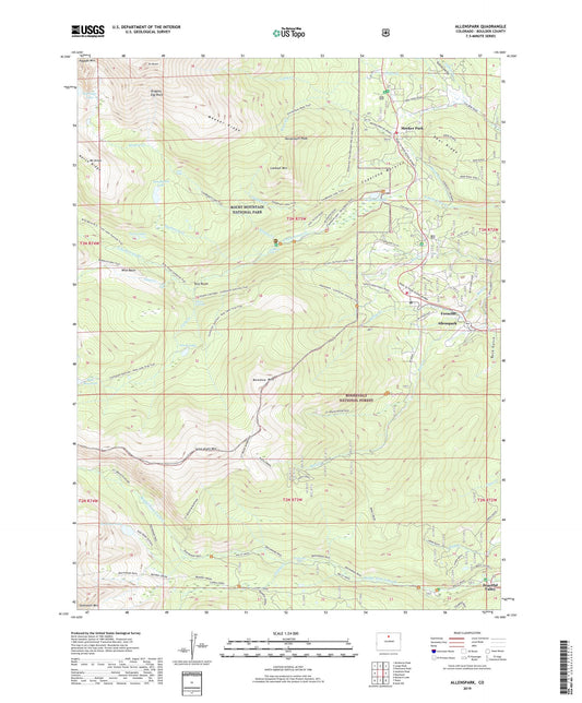 Allenspark Colorado US Topo Map Image