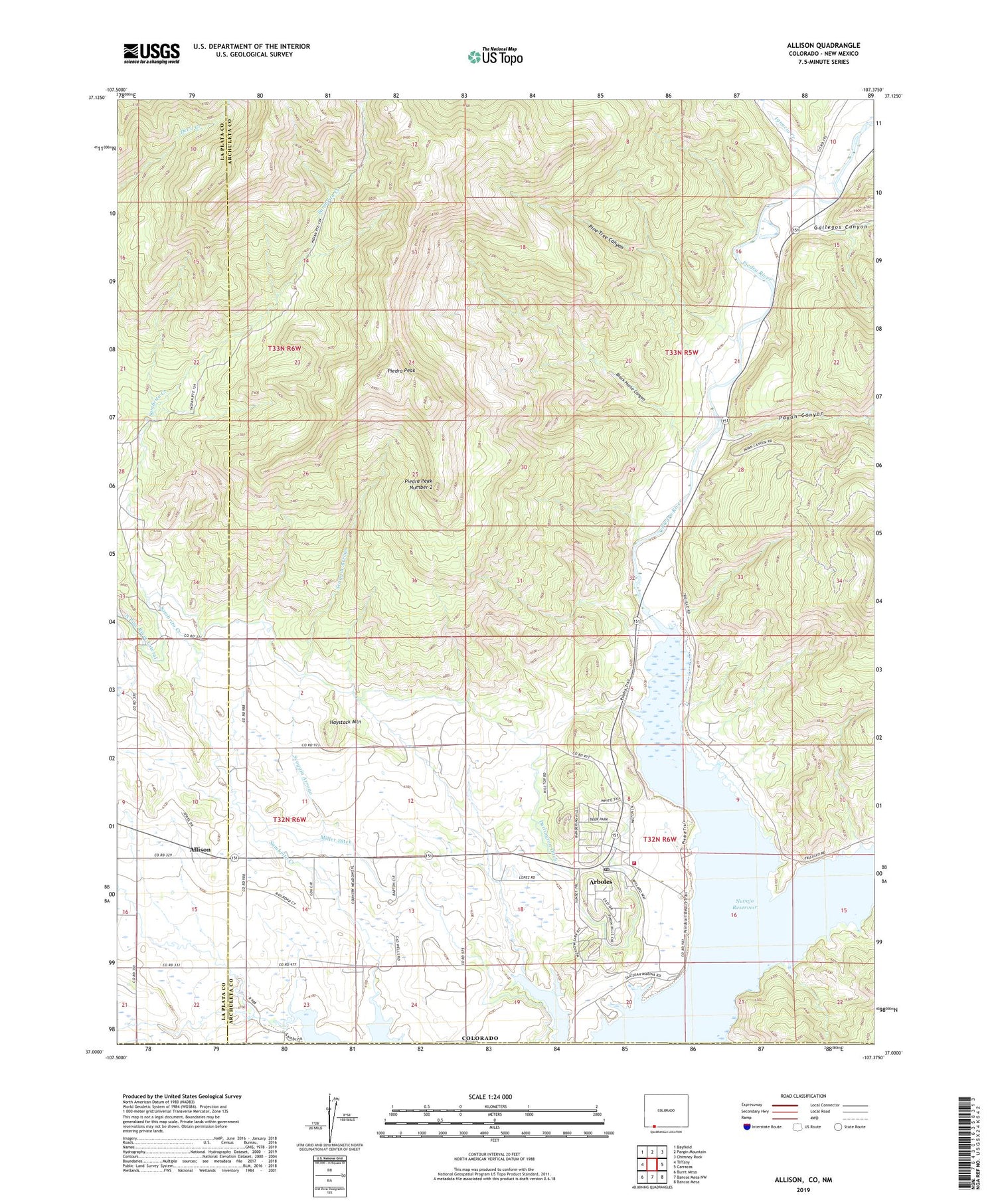 Allison Colorado US Topo Map Image