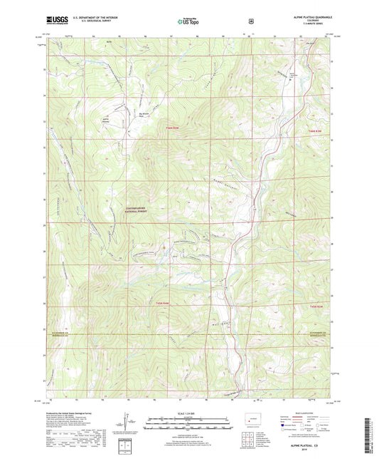 Alpine Plateau Colorado US Topo Map Image