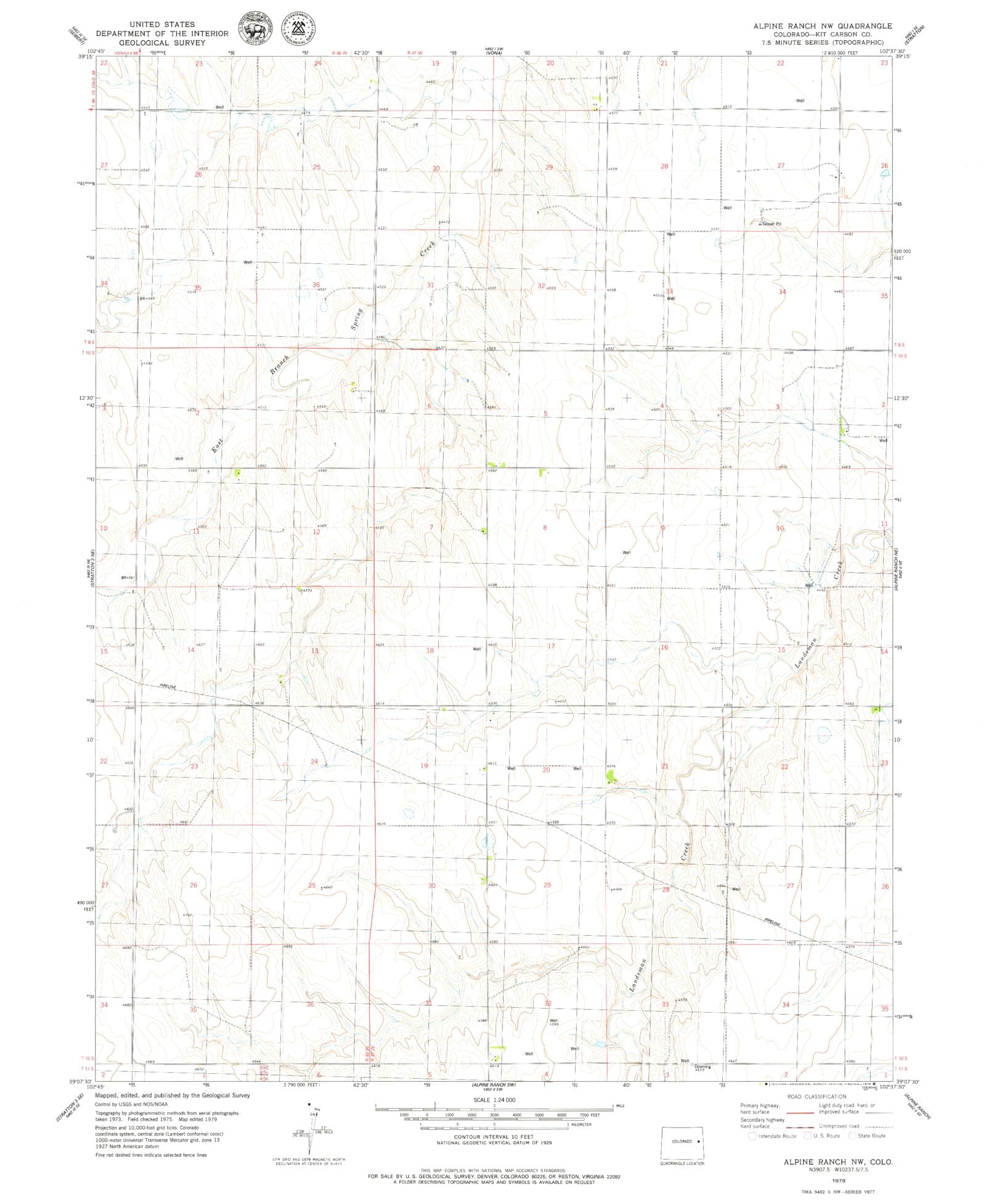 Classic USGS Alpine Ranch NW Colorado 7.5'x7.5' Topo Map – MyTopo Map Store