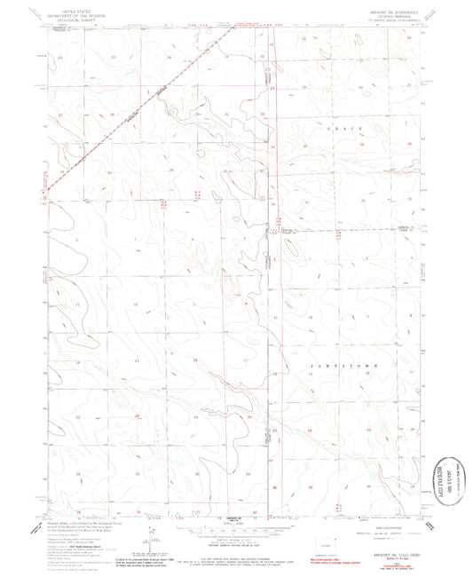 Classic USGS Amherst NE Colorado 7.5'x7.5' Topo Map Image