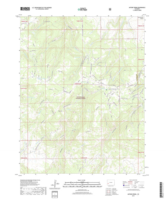 Antone Spring Colorado US Topo Map Image