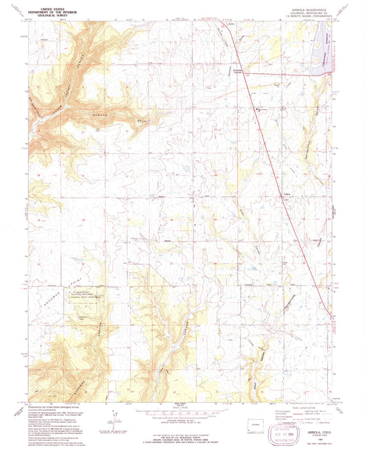 Classic USGS Arriola Colorado 7.5'x7.5' Topo Map Image