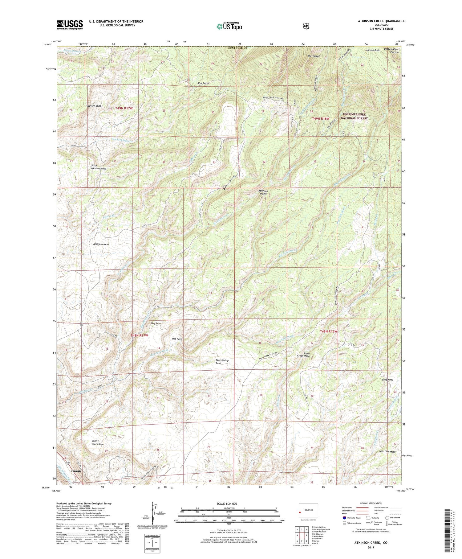 Atkinson Creek Colorado US Topo Map Image