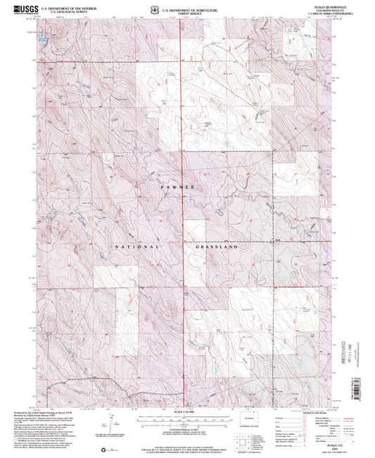 Classic USGS Avalo Colorado 7.5'x7.5' Topo Map Image