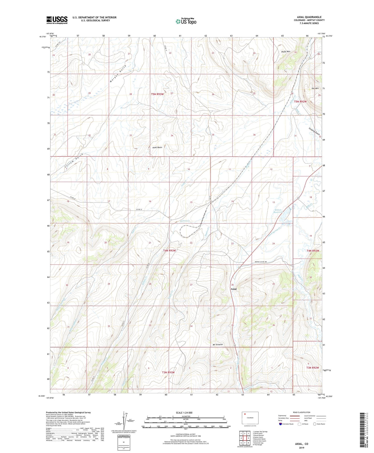 Axial Colorado US Topo Map Image