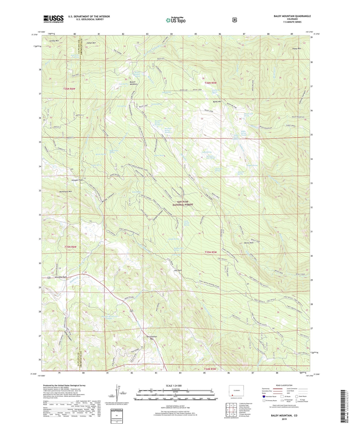 Baldy Mountain Colorado US Topo Map Image