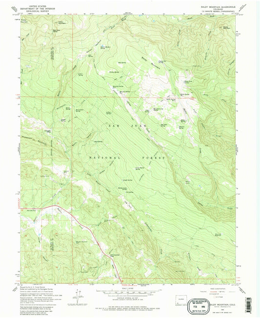 Classic USGS Baldy Mountain Colorado 7.5'x7.5' Topo Map Image