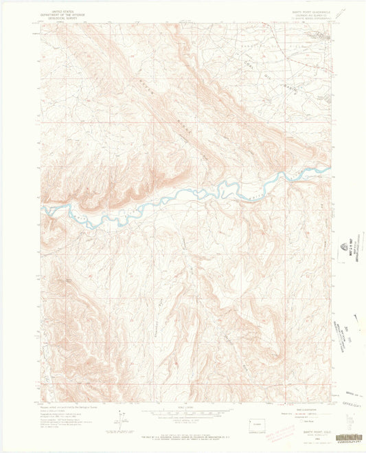 Classic USGS Banty Point Colorado 7.5'x7.5' Topo Map Image