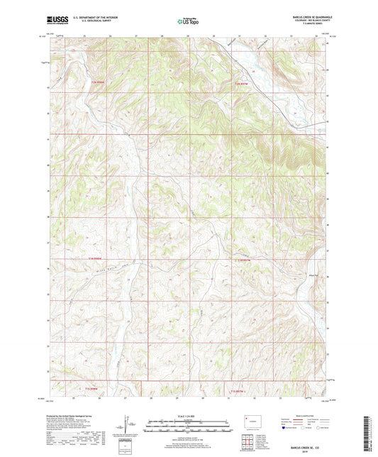 Barcus Creek SE Colorado US Topo Map Image