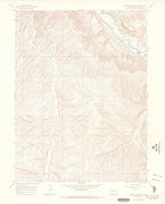 Classic USGS Barcus Creek SE Colorado 7.5'x7.5' Topo Map Image