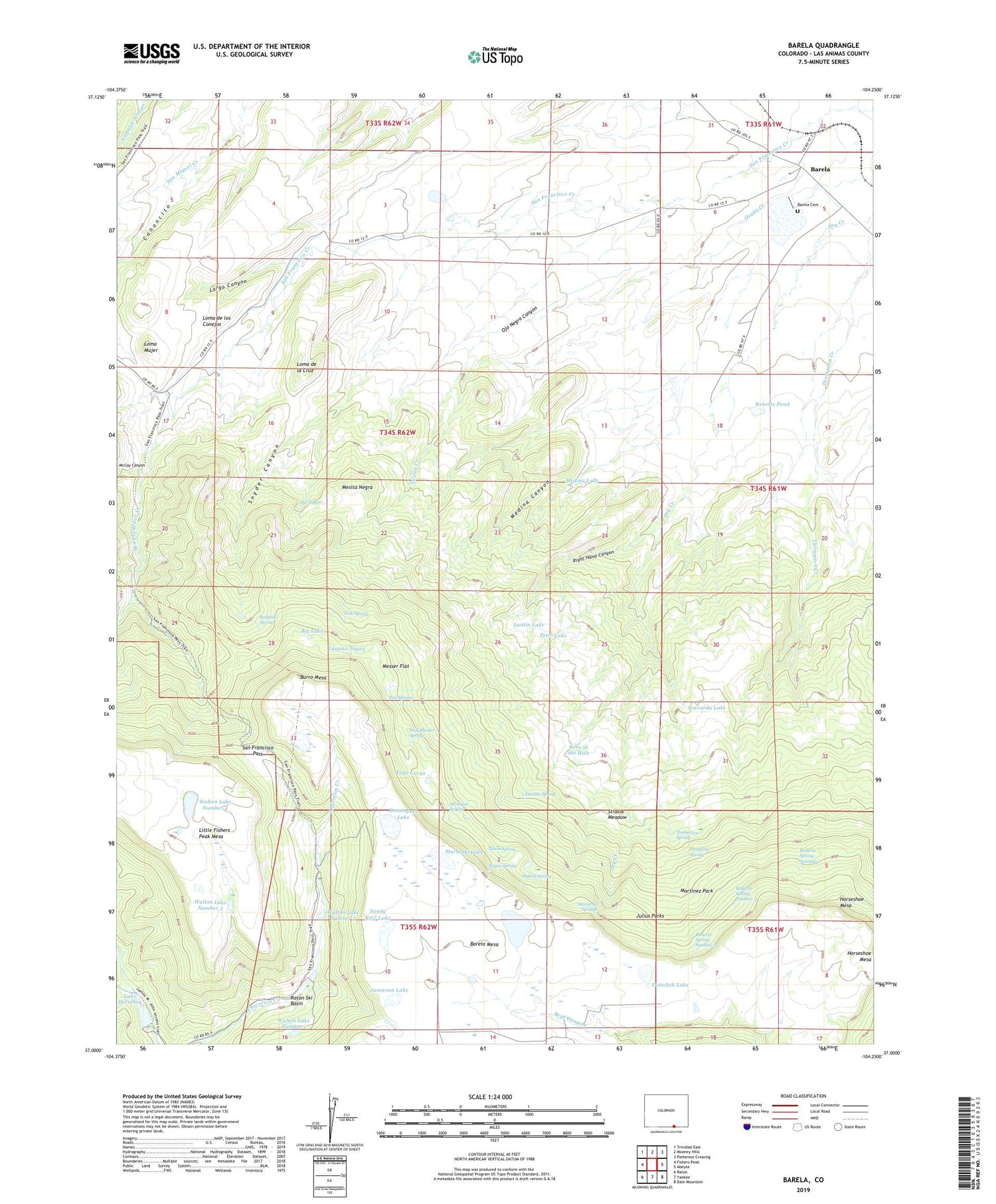 Barela Colorado US Topo Map Image