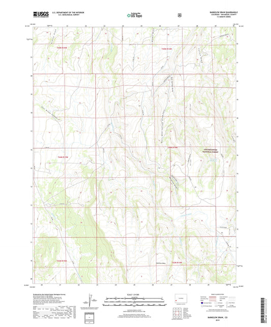 Barkelew Draw Colorado US Topo Map Image