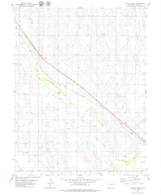 Classic USGS Barron Creek Colorado 7.5'x7.5' Topo Map Image