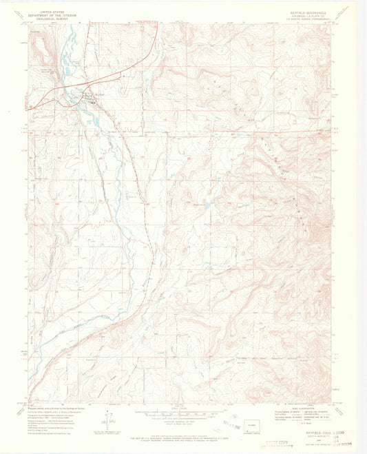 Classic USGS Bayfield Colorado 7.5'x7.5' Topo Map Image