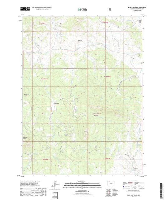 Bears Ears Peaks Colorado US Topo Map Image