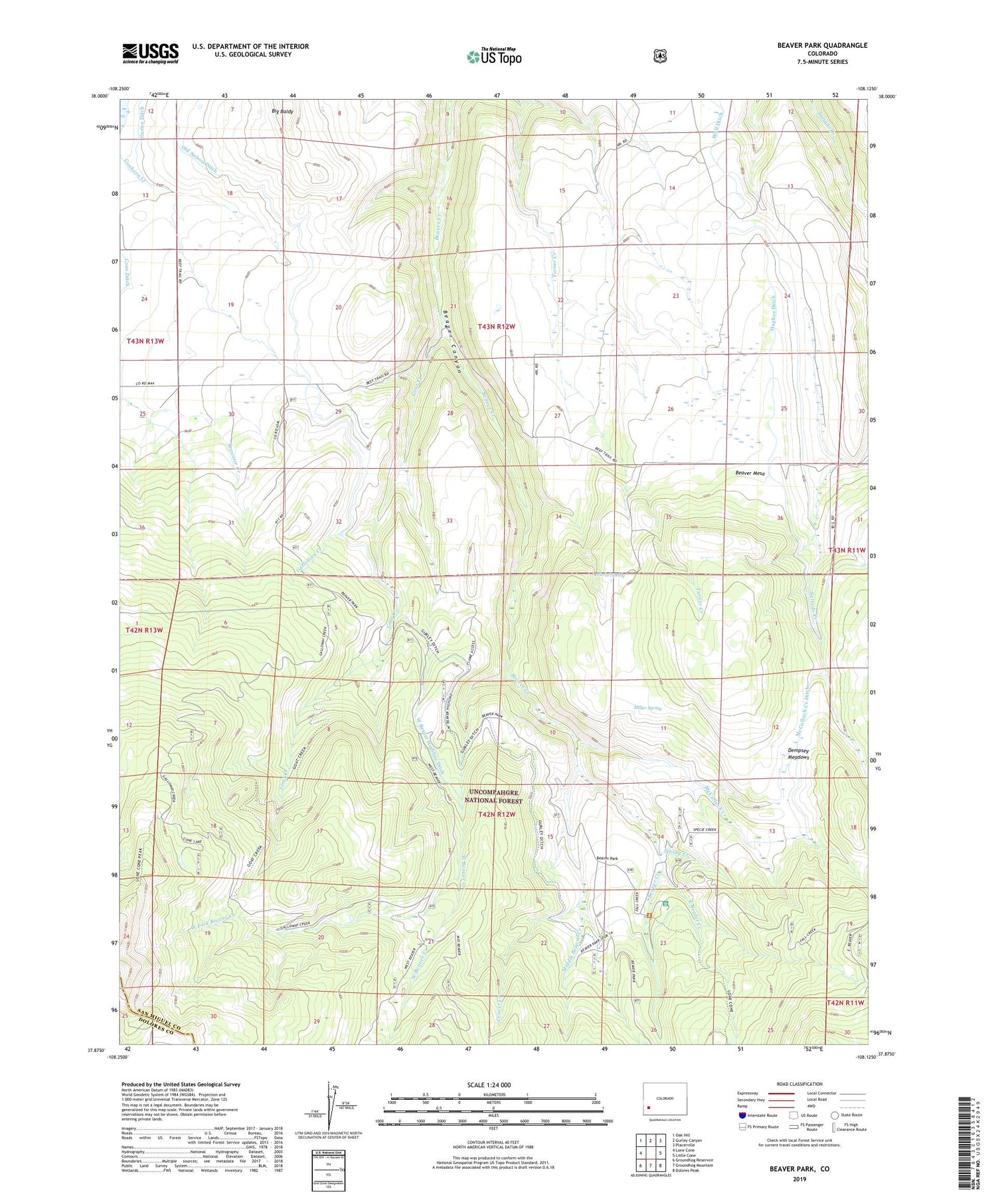 Beaver Park Colorado US Topo Map Image