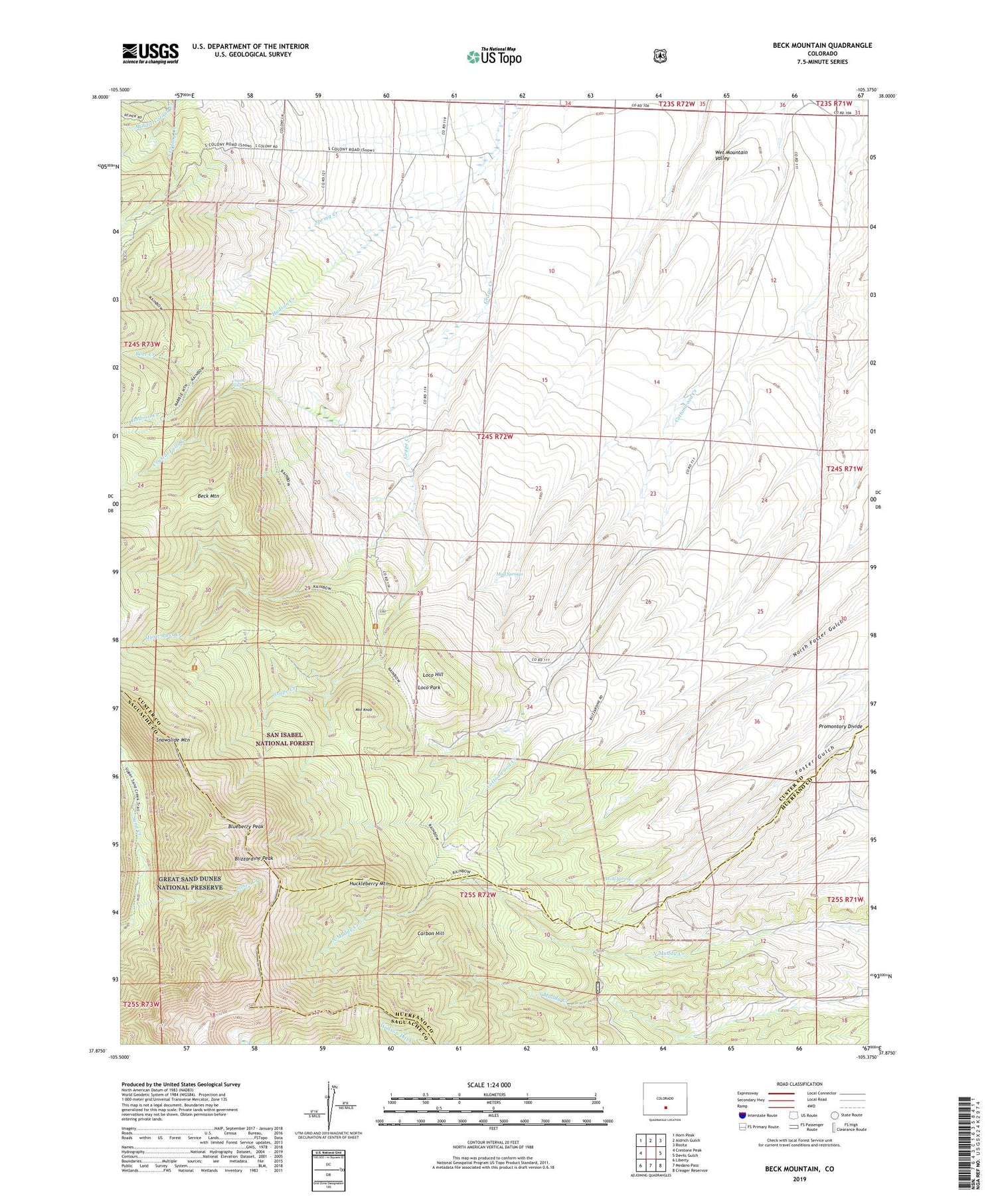 Beck Mountain Colorado US Topo Map Image