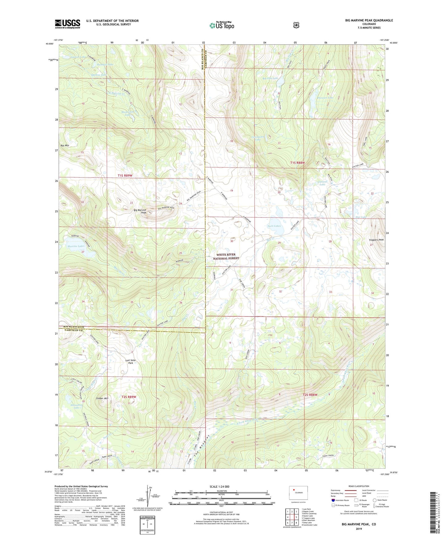 Big Marvine Peak Colorado US Topo Map Image