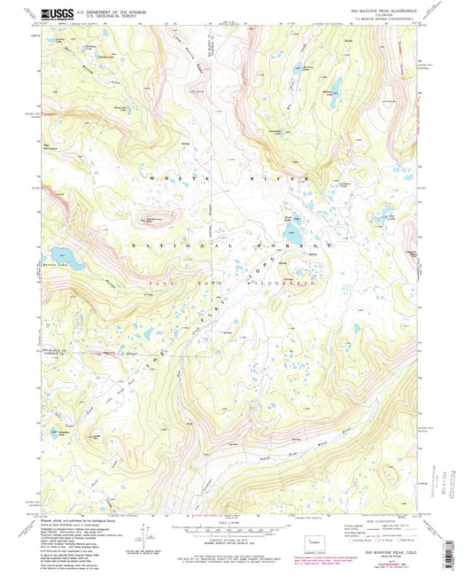 USGS Classic Big Marvine Peak Colorado 7.5'x7.5' Topo Map Image