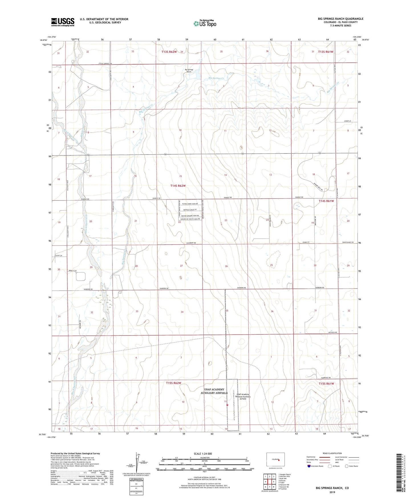 Big Springs Ranch Colorado US Topo Map Image