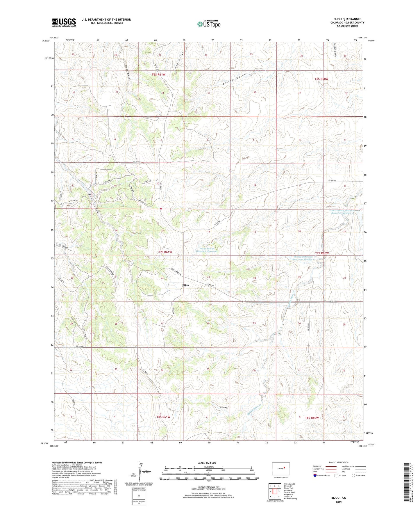 Bijou Colorado US Topo Map Image