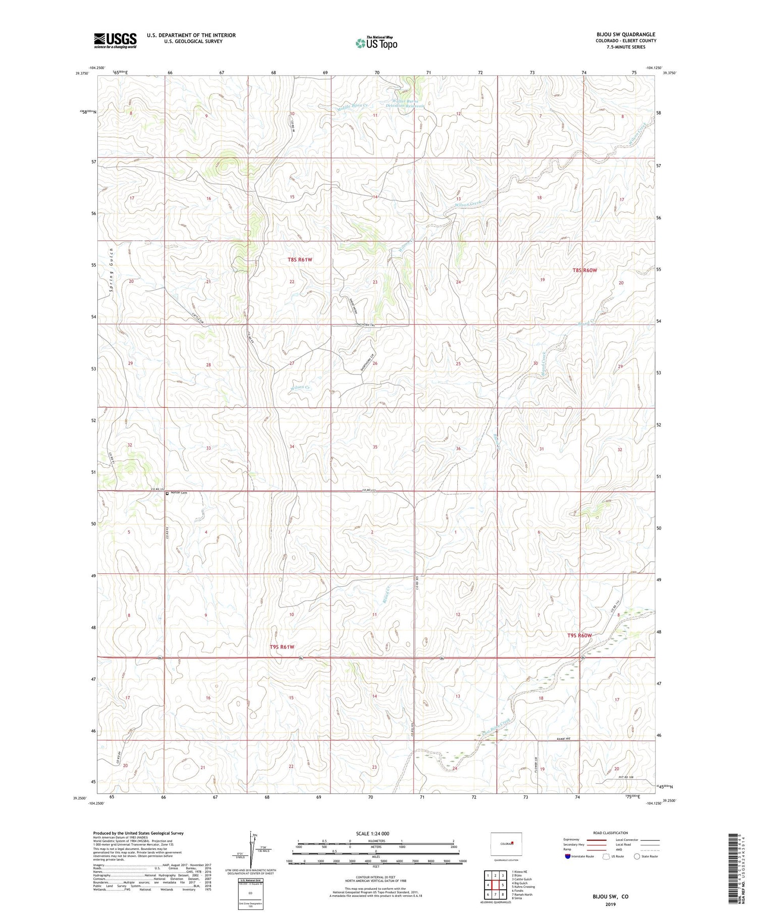 Bijou SW Colorado US Topo Map Image