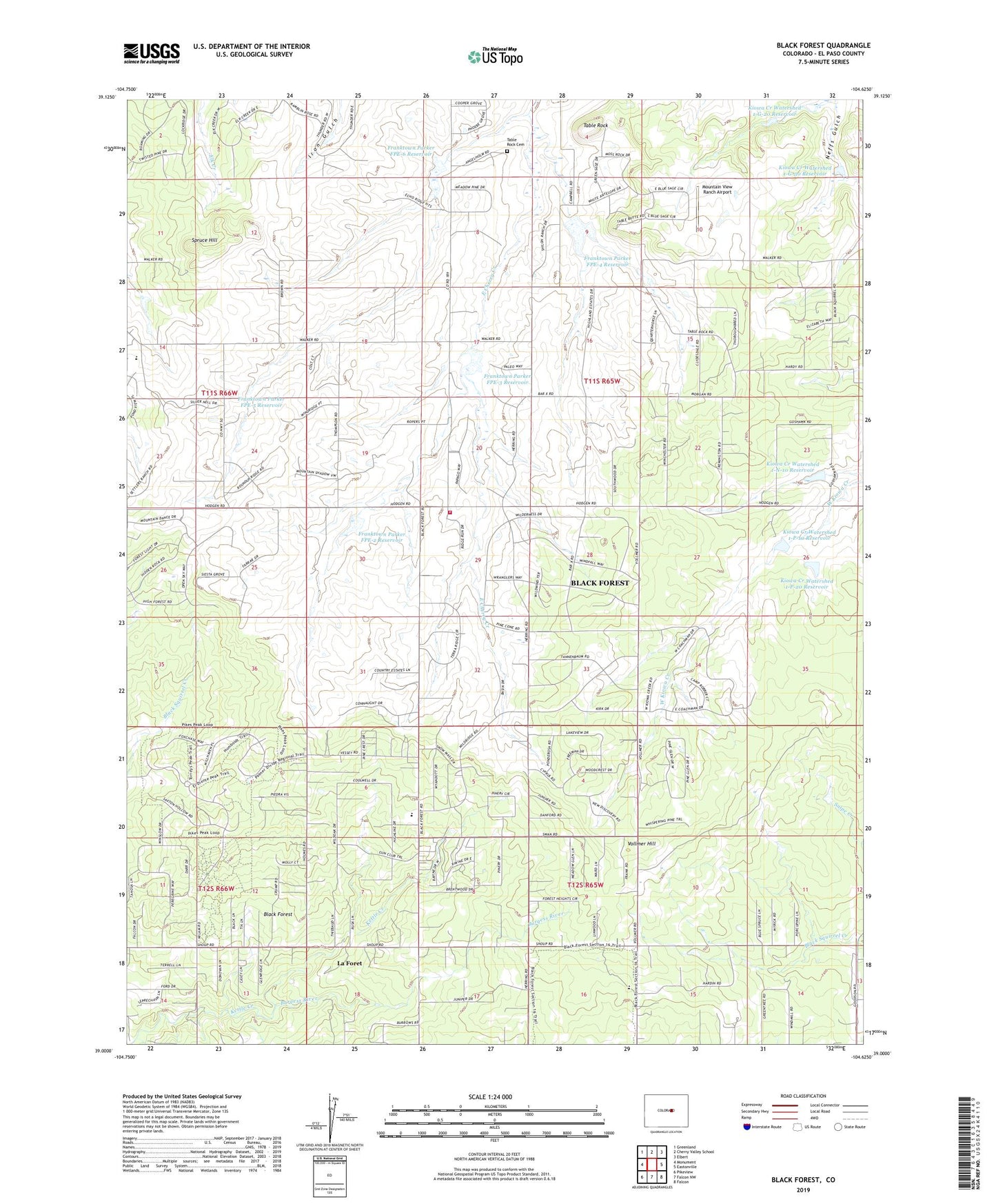 Black Forest Colorado US Topo Map Image