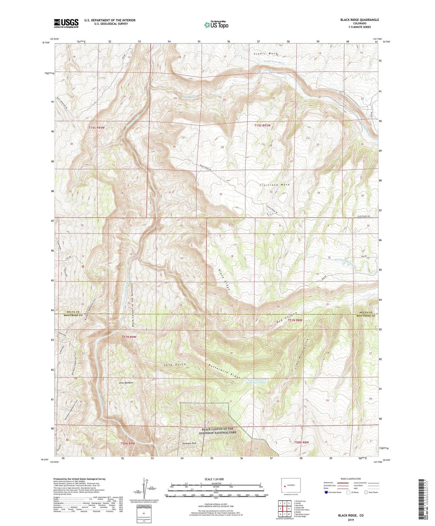 Black Ridge Colorado US Topo Map Image